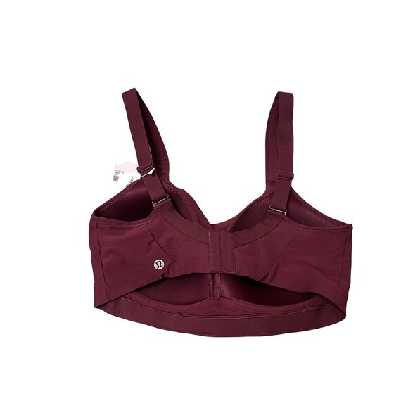 Lululemon Run Times High Support Bra D-DD Cups Red Merlot Adjustable Straps Brea - Picture 4 of 8